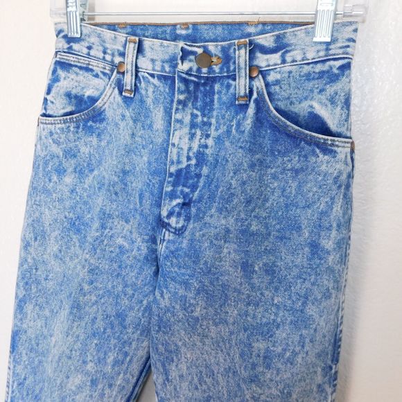 Wrangler Jeans Women Size 9 Cowboy USA Made 13MHDG Blue Acid Wash Vintage 80s - Picture 2 of 11